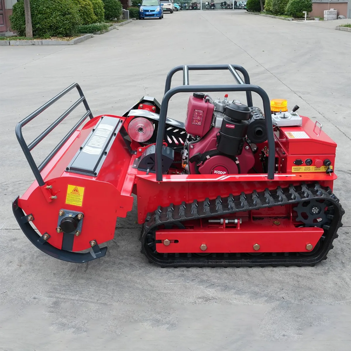 Sonca radio-controlled forestry mulcher — side view