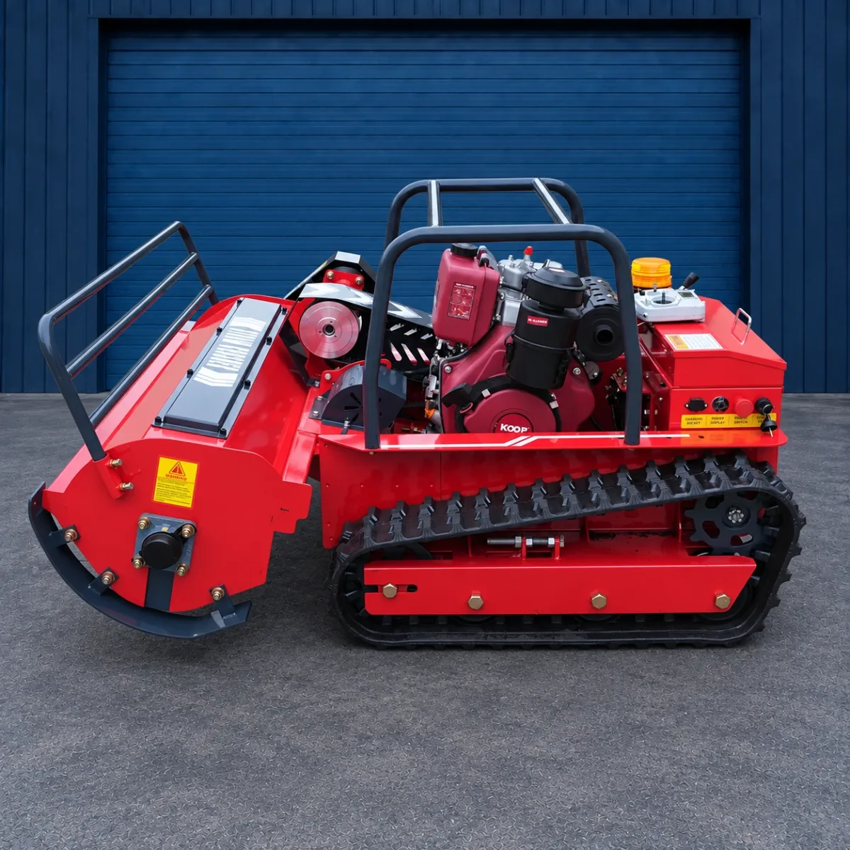 Sonca radio-controlled forestry mulcher — side view on tracks